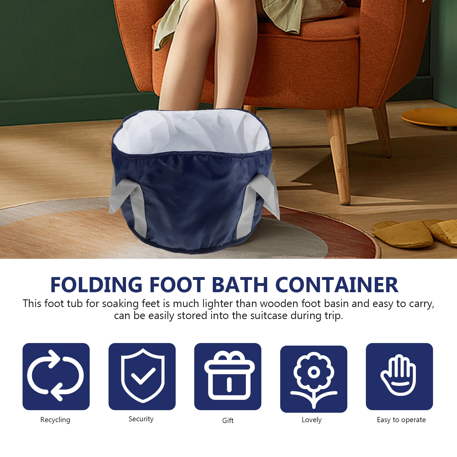 

Portable Foldable Foot Soaking Basin Large Capacity Waterproof Peva Membrane Camping Travel Tub Heat Preservation Bath Container