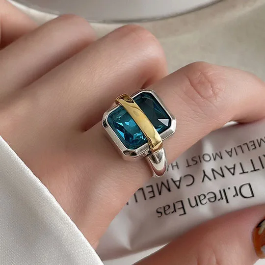 Women's Handmade Irregular Strip 925 Sterling Silver Ring