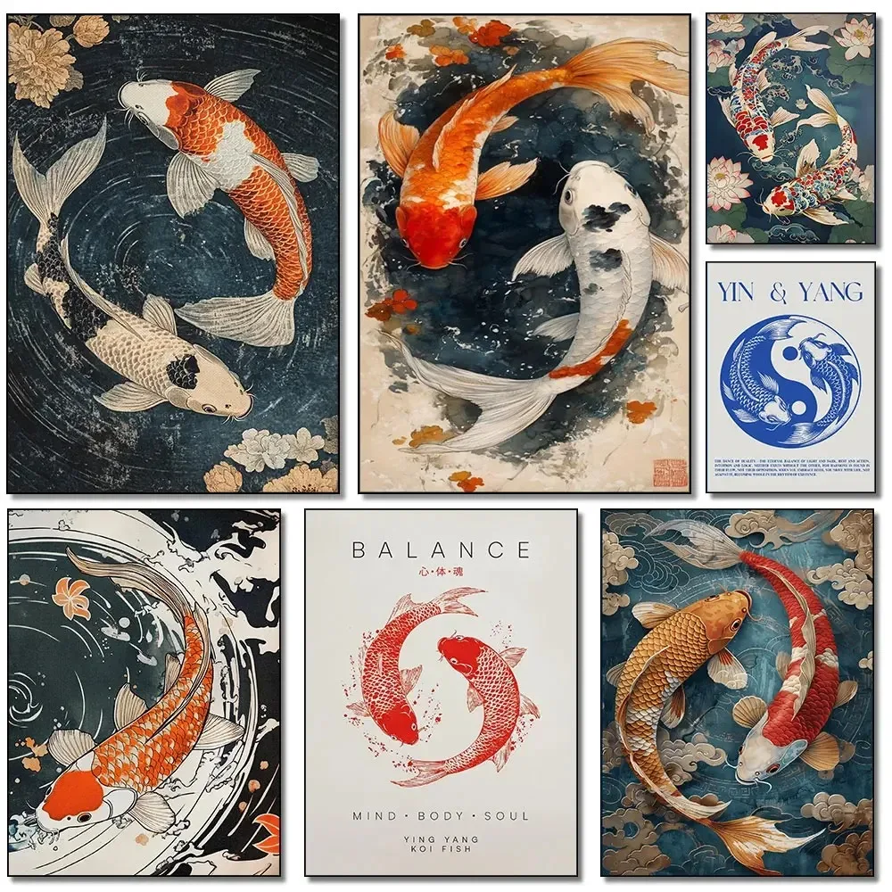 

500 PCS Puzzle Koi Fish Yin Yang Feng Shui Diy for Adults Beginners - High Difficulty Handmade, Gifts Home Decoration Games