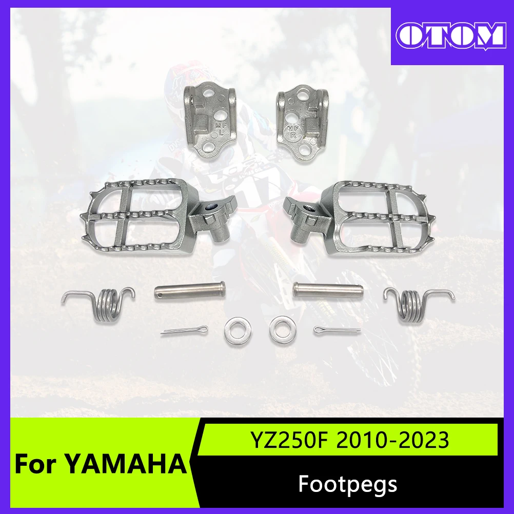 

OTOM Motorcycle Front Footpegs Kit Stainless Steel Pedals with Bracket For YAMAHA YZ250F 2010-2023 YZ450F 2010-2022 Dirt Bike