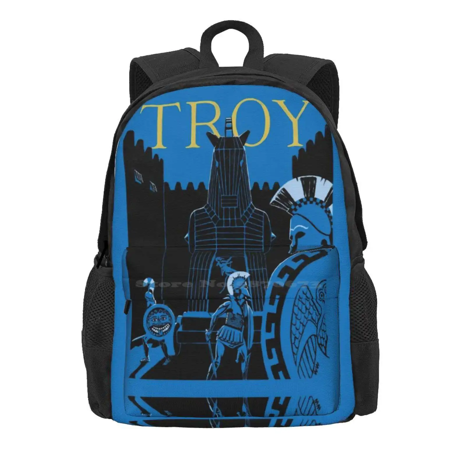 Troy - The Trojan Horse Hot Sale Schoolbag Backpack Fashion Bags Troy Trojan Warrior Achilles Wooden Horse Ancient Greece Iliad