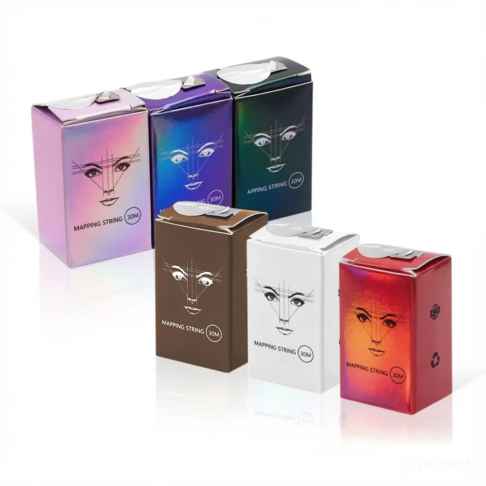 New Color Box Embroidery Ink Line Ruler 30m Boxed Eyebrow Mapping Stencil for Tattoo Beauty Fashion Accessories Mapping String