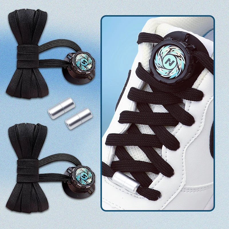 1 Pair No Tie Shoelaces Automatic Shoe Laces Without Ties Casual Shoes Sneakers Swivel Buckle Laces Adults Kids Shoe Accessories