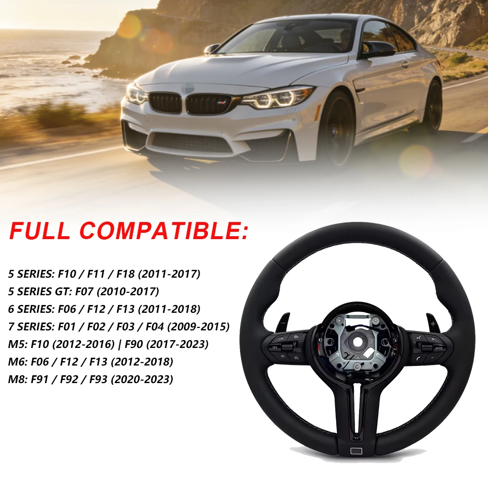 M Sport Round Steering Wheel for BMW F01 F06 F10 F11 F12 F20 F21 F22 F25 F26 F30 F31 F32 F33 F34 F36 M3