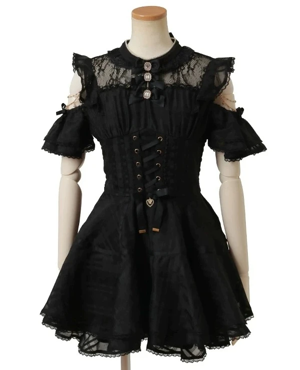 اليابانية الجديدة ليز الصيف المرأة الحلو خارج الكتف فستان الأورجانزا والسراويل 2 قطعة مجموعة الفتيات لوليتا وتتسابق