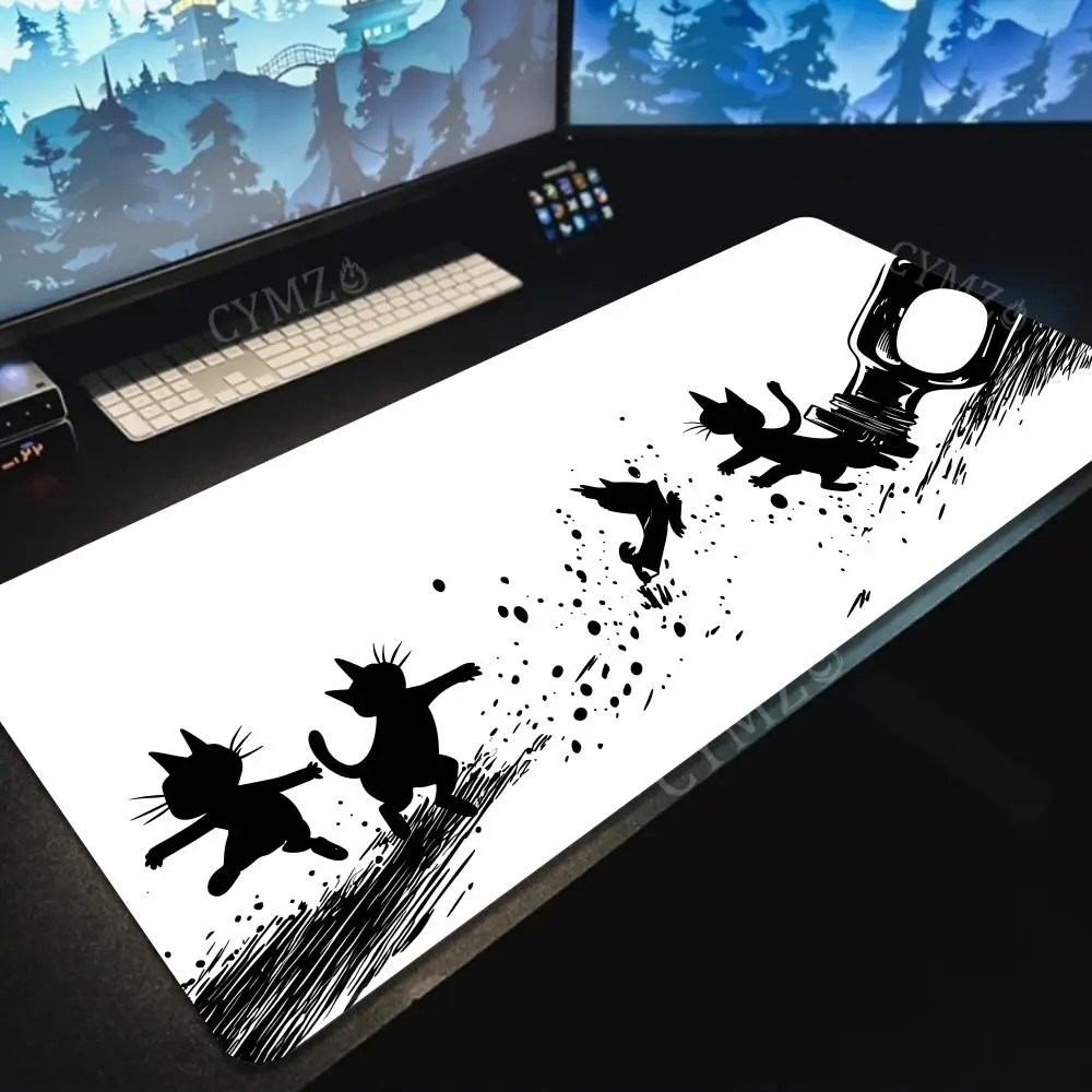 

Fun Ink Cat Illustration Design large Mouse Pad Desk Mat Non-Slip Gaming mats pc accessories keyboard mousepad Office carpet