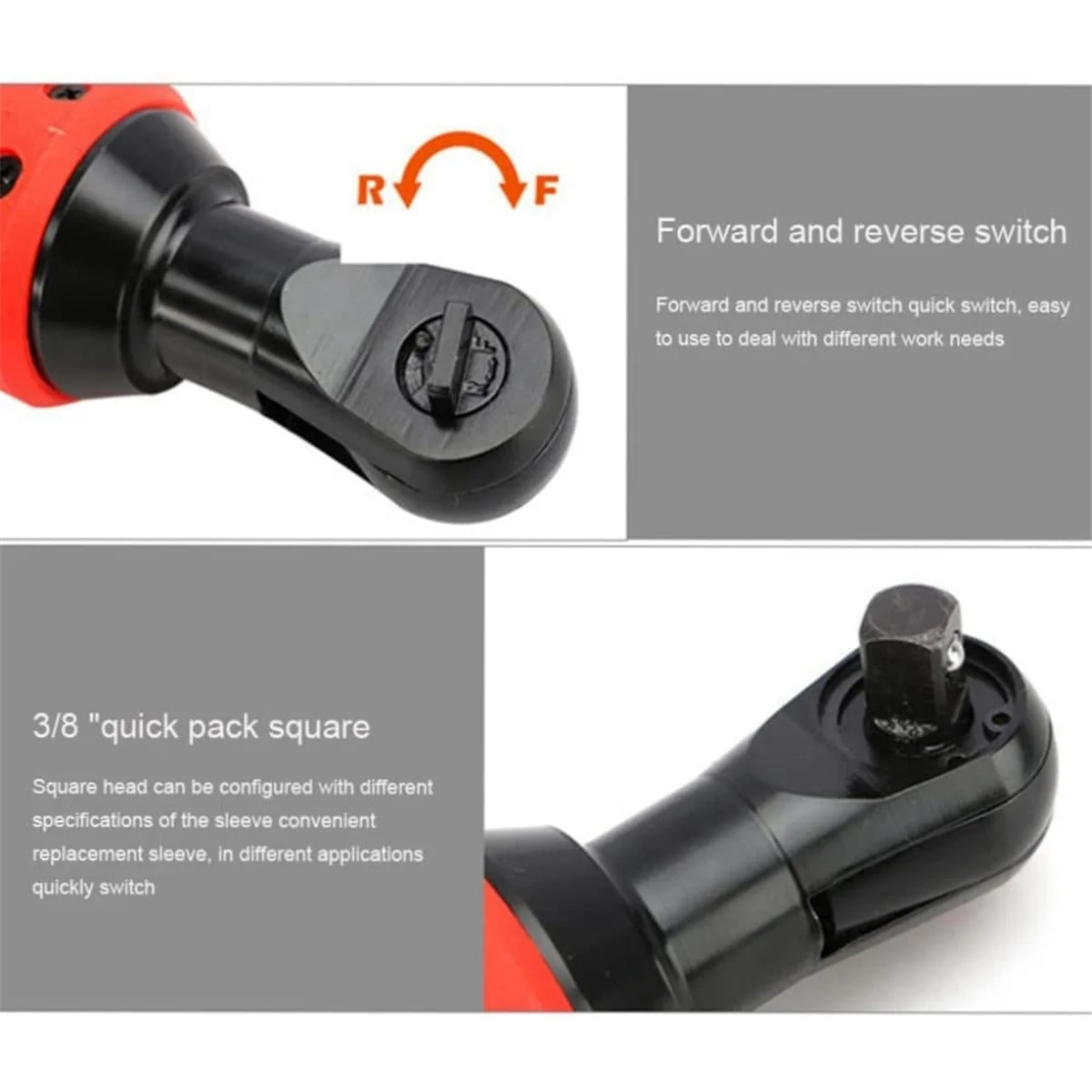 Ratchet Wrench Head 3/8 Inch Square Drive 10mm Heavy Duty for Electric Cordless Ratchet Wrench Industrial Grade Tool