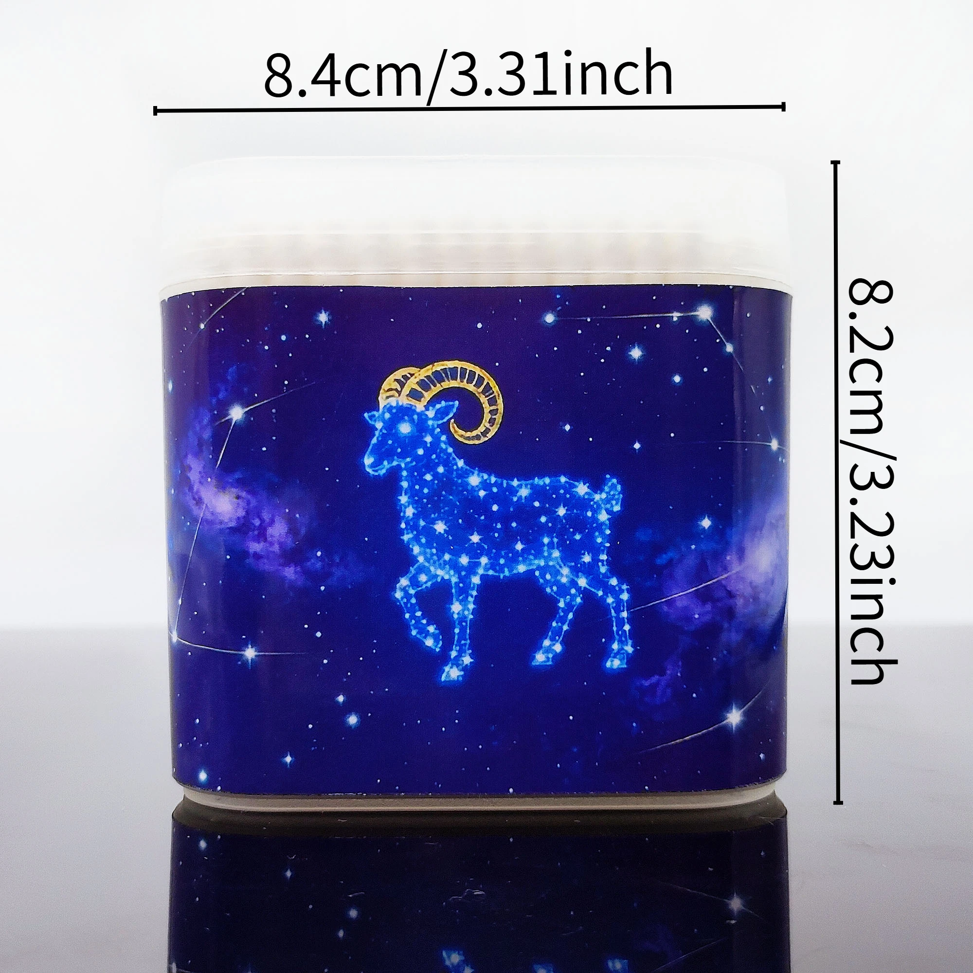 200 قطعة من مسحات القطن بطابع برج الحمل مع أنماط كوكبة إبداعية، مسحات قطنية مستديرة حلزونية متعددة الوظائف برأسين.