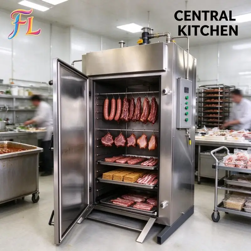 Smoke Oven High Efficiency Smoke Oven With Auto Exhaust System For Seafood Meat Smoking Production