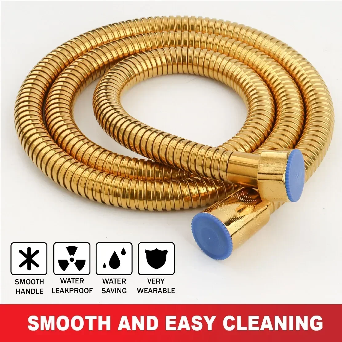 BATHROOM FAUCET HOSE SHOWER HEAD HOSE TOOLS 1.5M GOLD BIDET STAINLESS STEEL FLEXIBLE HOSE