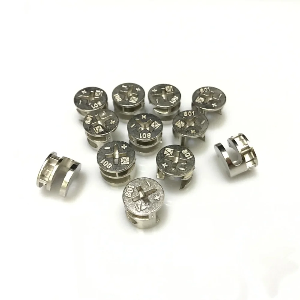 Furniture Cam Lock Fixings 20Pcs 15mm Eccentric Wheel Three One Connector Nuts Bolts for Cabinet Bed