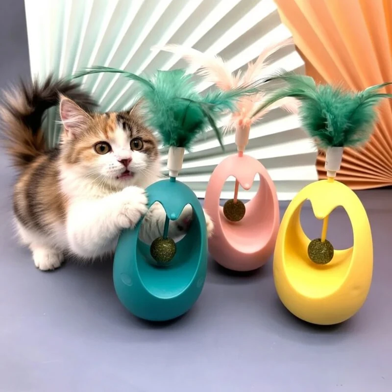 

Cat Supplies Pet Cat Toys Tumbler - Durable Catnip Ball Feather Teaser Self-Play Stress Relief Cat Accessories Toys for Cats
