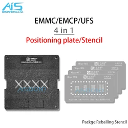 EMMC EMCP UFS BGA Reballing Stencil Template Station For TV BGA 153 162 221 254 169 Positioning Plate Plant tin net Steel mesh