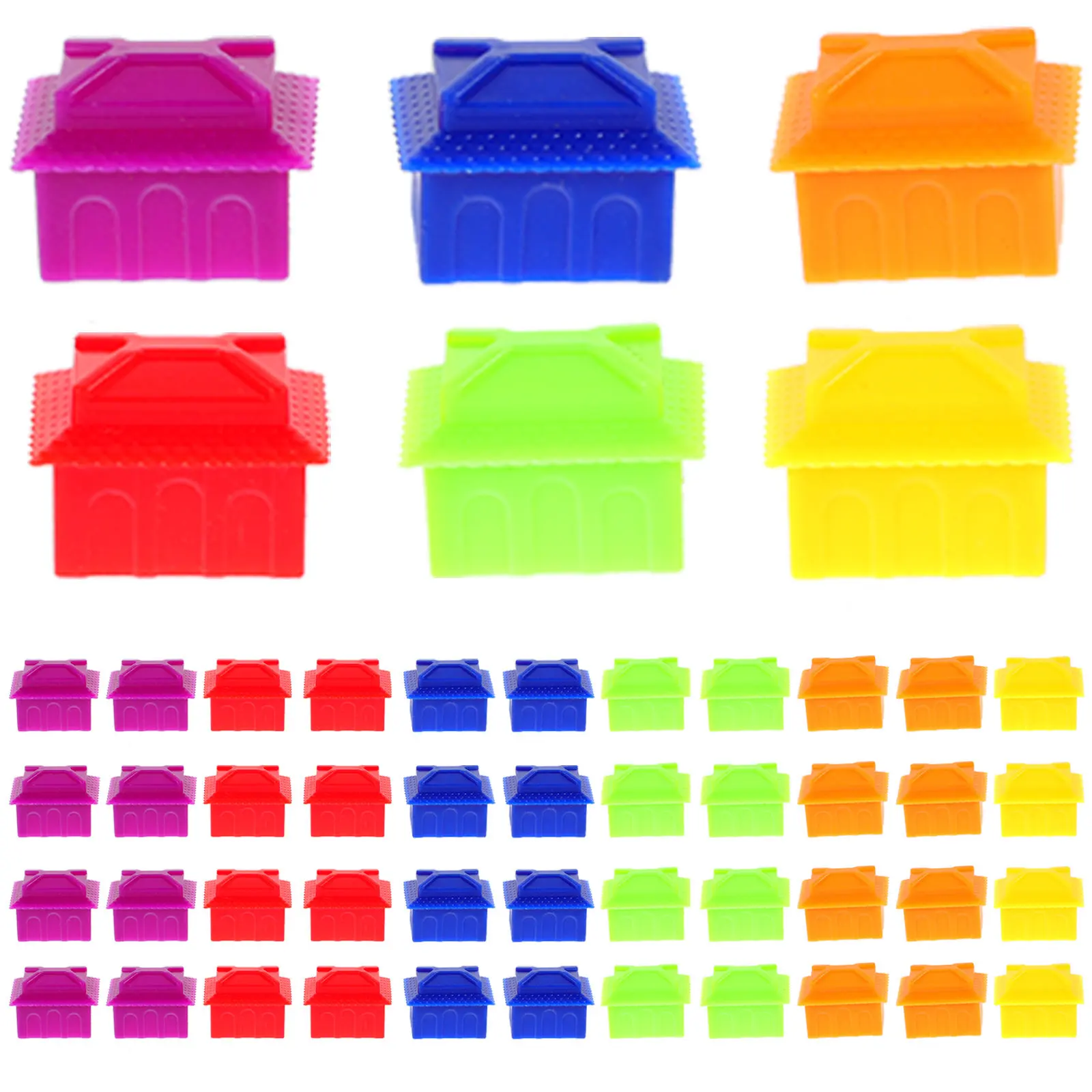 

60 шт. ярких пластиковых фишек для настольных игр, сменные аксессуары для шахмат, гладкие, без заусенцев, легко использовать