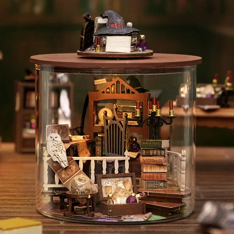 

Magic Dollhouse With Furniture Sakura Villa DIY Casa Wooden Doll House Miniature Building Kit for Girls Handmade Birthday Gifts