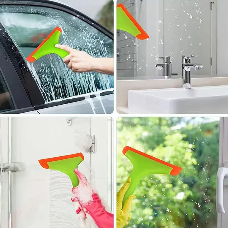 Rascador de limpieza de vidrio para coche, limpiaparabrisas de ventana, cuchilla de goma multiherramienta para baño, ducha, hogar, nuevo