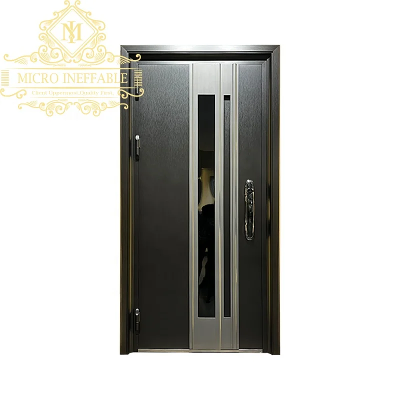 Puerta principal de acero inoxidable para el hogar, puerta de seguridad de alto nivel, precio de fábrica, gran oferta