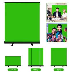 110x200CM Green Screen Backdrop Portable Collapsible Chroma Key Studio Photography Background for Virtual Tiktok YouTube Live