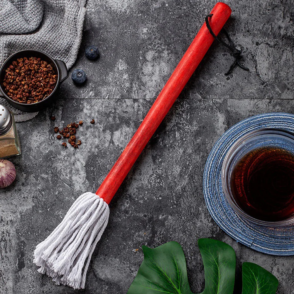 

2pcs Soy Sauce Brush Wood Handle Cotton Mop Head Basting Mops For Bbq Oil Brush Sauce Basting Tool Kitchen Supplies