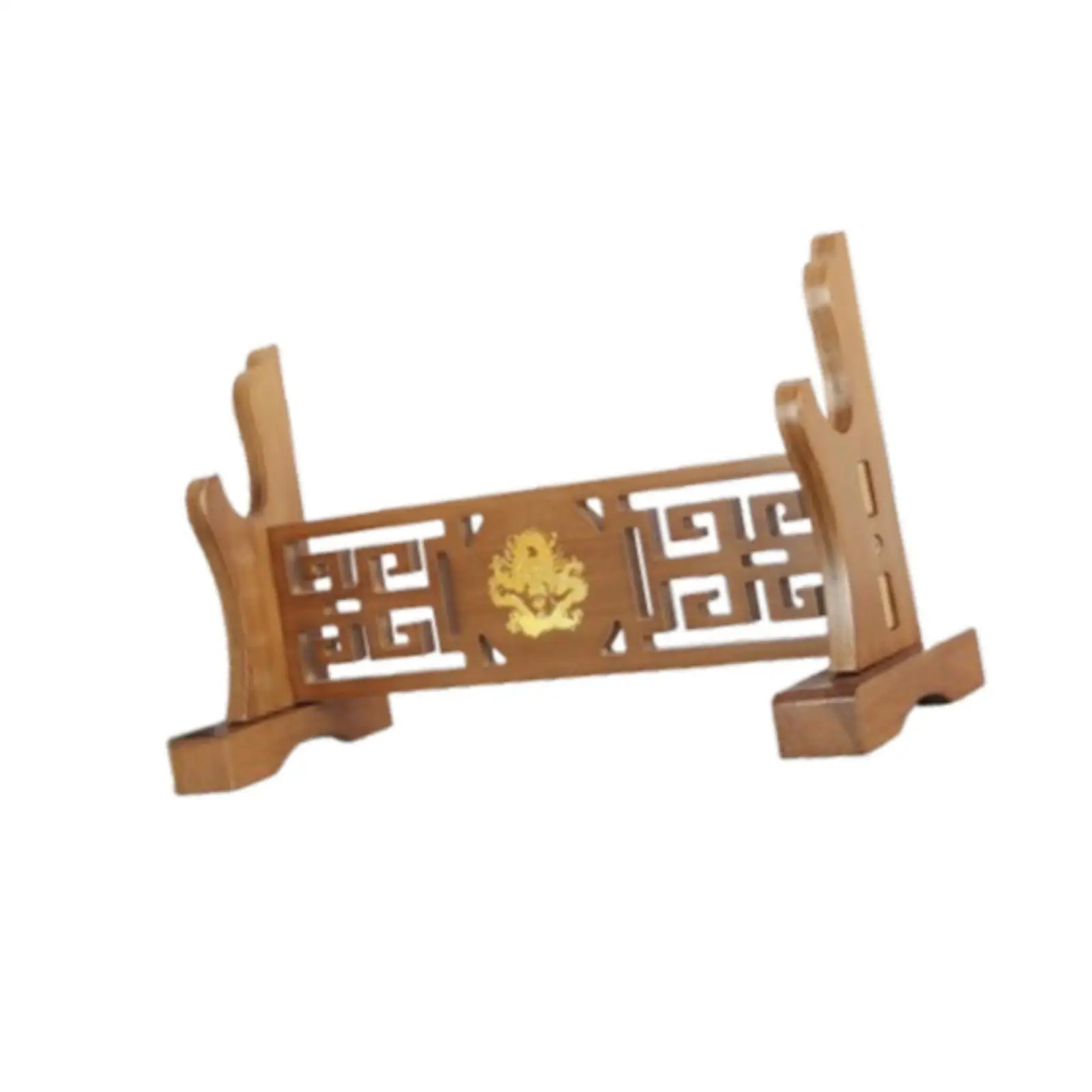 Horizontal Wooden Sword Display Stand Rack for Samurai Wakizashi Tanto Holder Japanese Support Rod Flutes Hanger Storage