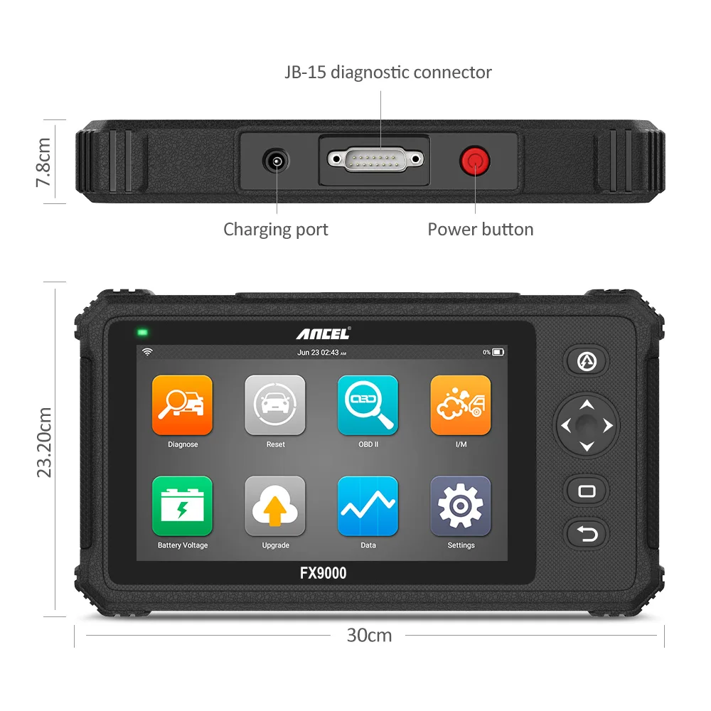 Ancel FX9000 All System OBD2 Scanner DPF ABS EPB IM-MO Oil TPS Diagnostic Tool