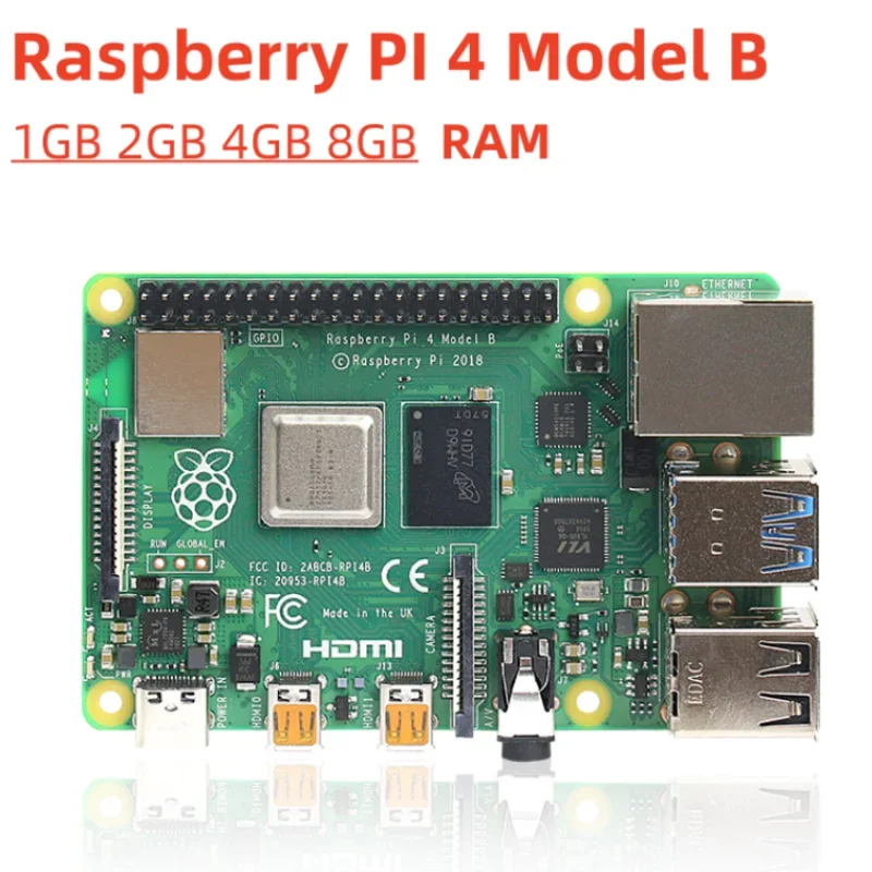 BoMaSRaspberry Pi 4 Model B 4B RAM 1GB 2GB 4GB 8GB Core 1.5Ghz 4K High Resolution Dual Displays Bluetooth 5.0 New Original Stock