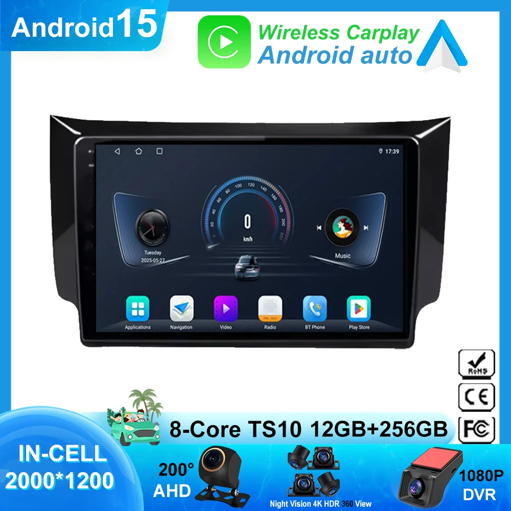 

Android 15 для Nissan Sylphy B17 Sentra 12 2013 2014 2015 2016 2017 2018 авторадио GPS-навигация редуктор мультимедиа 5G DVD