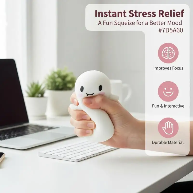 Ghost Squeeze  Toy Soft Sensory Fidget Stress Reliever for Halloween Gift Adult Office Decompression