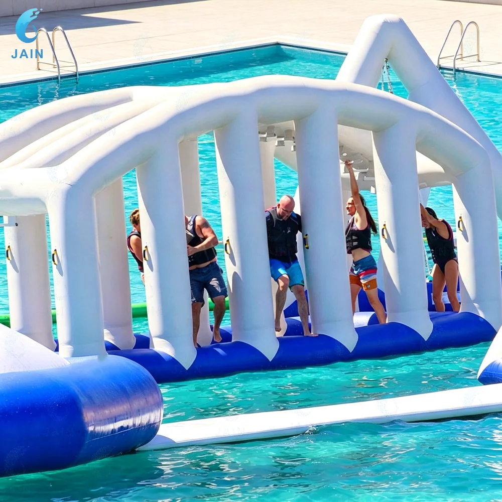 Large Inflatable Water Park Obstacle Course Floating Aqua Playground for Kids Adults, Commercial Swimming Pool Water Toy