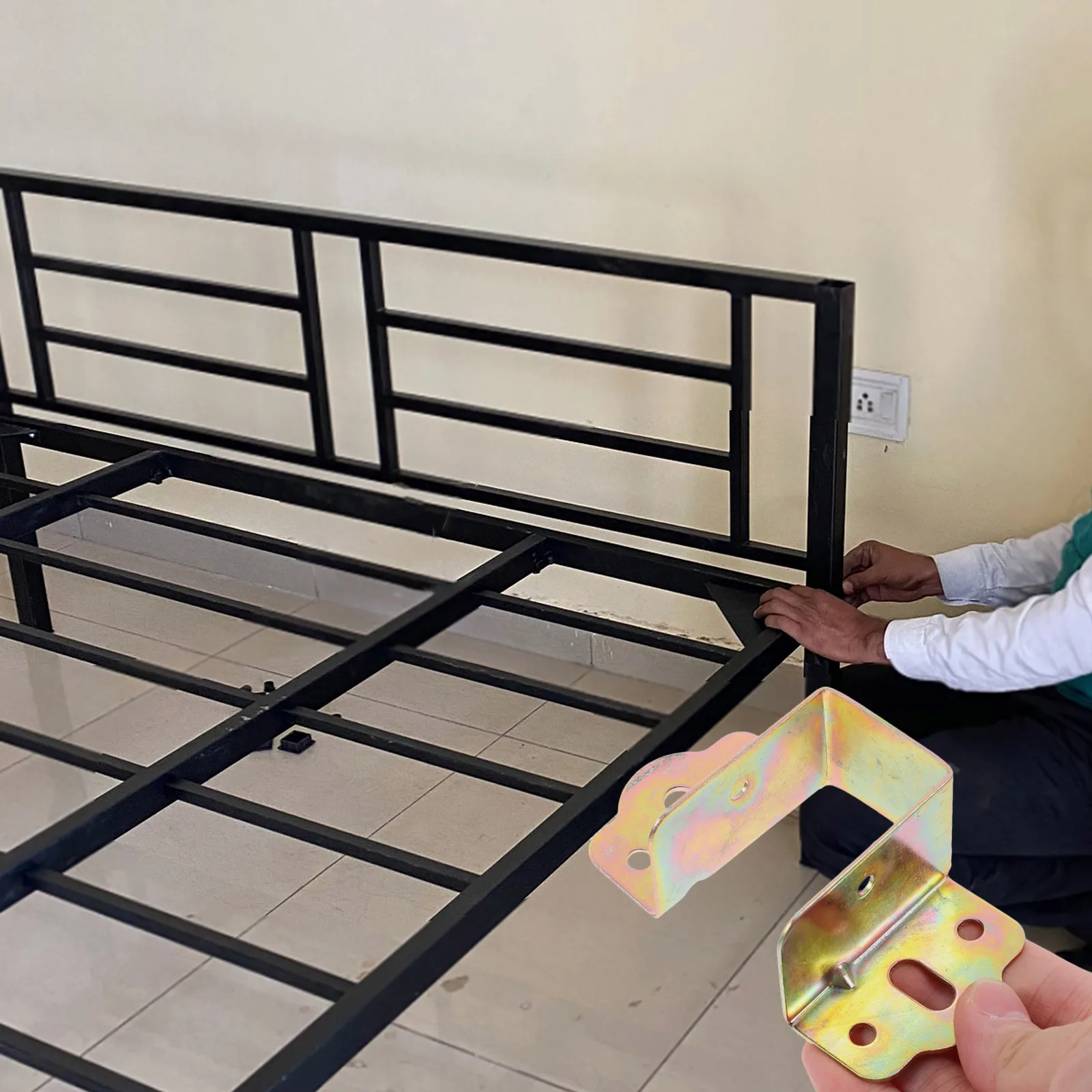 6 Pcs Bed Bracket Rail Connecting Fittings Hardware Accessories Iron Frame Connector