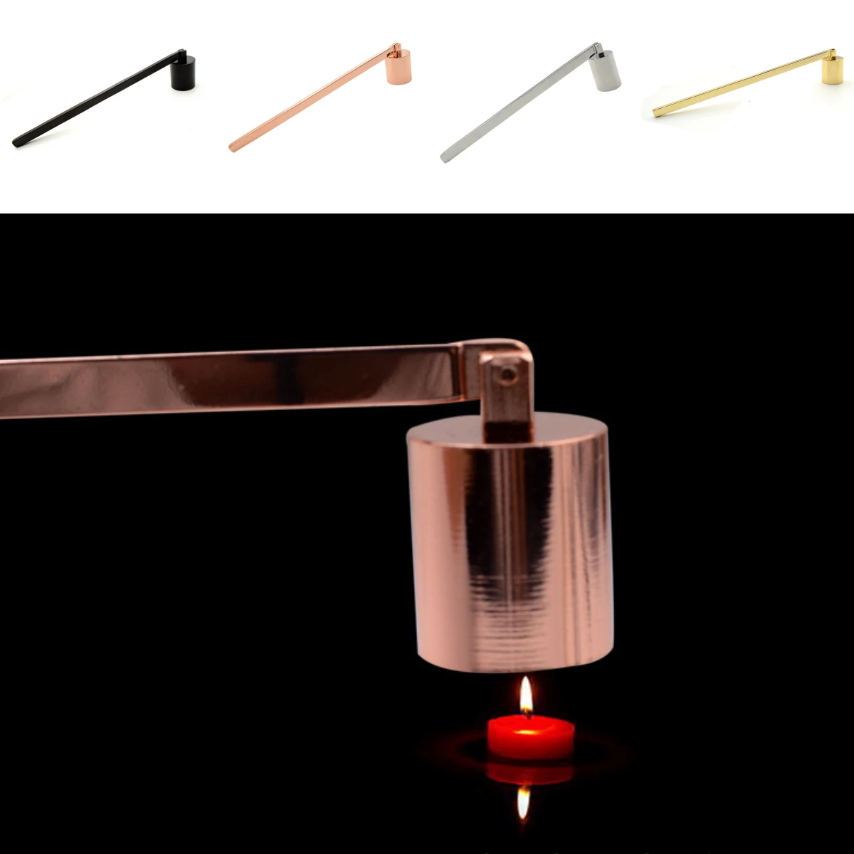 Candle Snuffer Elegant Candle Extinguisher with Handle Hinged Candlesnuffers Wick Snuffer Candle Accessory for Candle Stopper