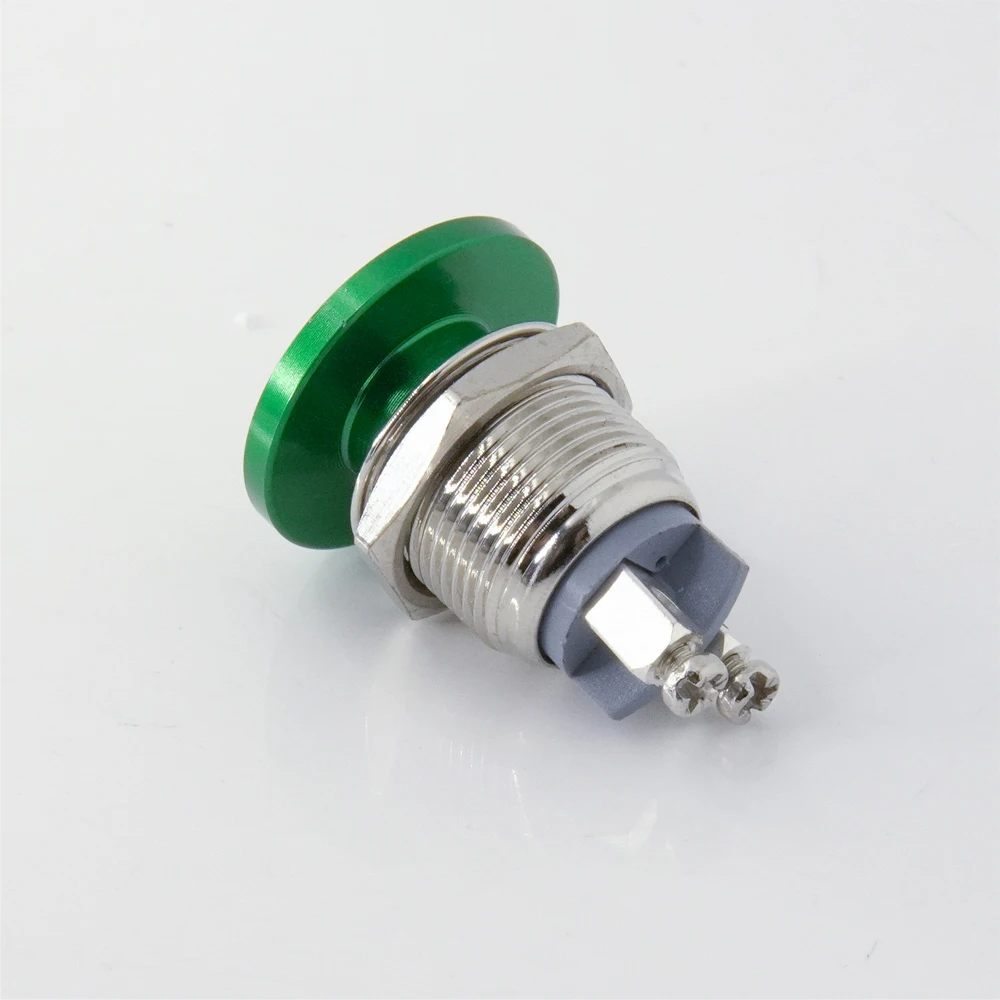 16mm 19mm 22mm Metal mushroom head button Switch self reset self locking on off power Waterproof 1NO Screw feet 3-220v ip65