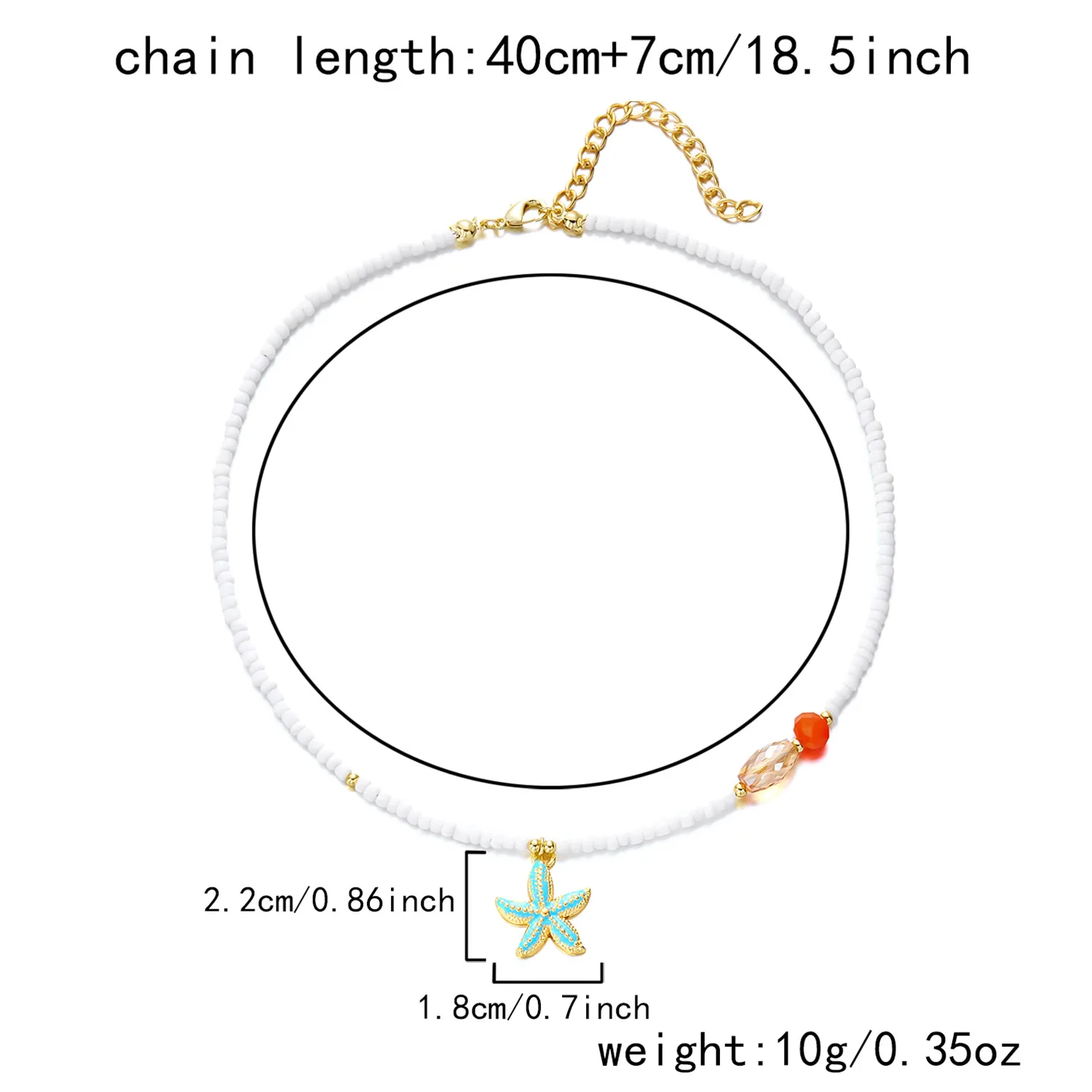 Boho Weiße Reisperlen-Halskette für Frauen Niedlicher Fisch-Imitationsperlen-Anhänger Bunter Choker Sommer Strand Y2K Halsschmuck Geschenk – Detail 13