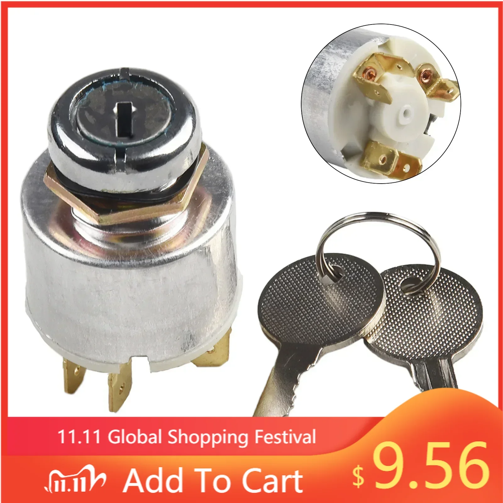 

Keys Ignition Switch 1pc Brand New High Temperature Resistance Silver For Most Cars 3 Position Car Lgnition Switch