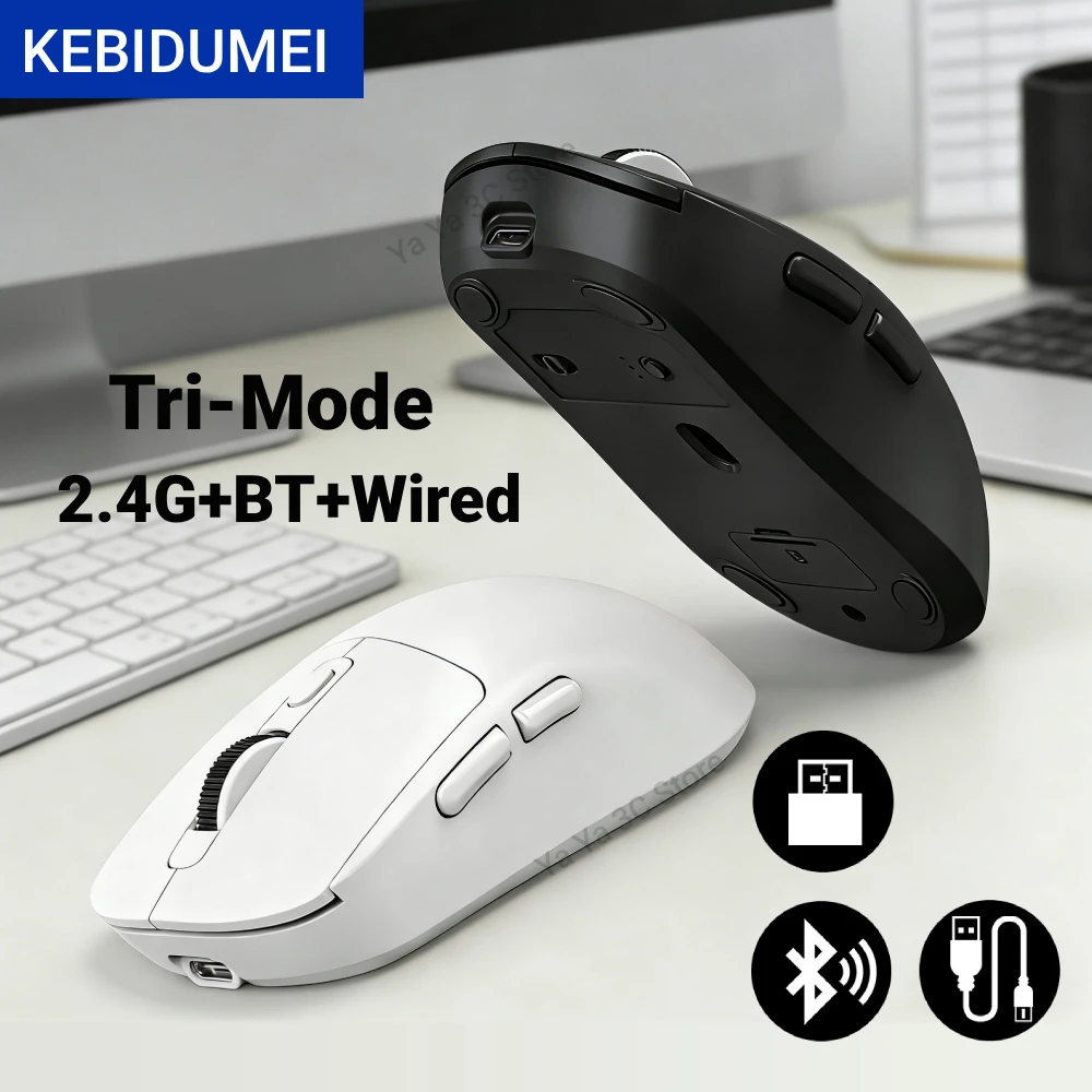 Rato de jogo sem fio tri modo 2.4g bluetooth com fio 8000dpi 1000hz mouse recarregável ergonômico gamer ratos para computador portátil escritório