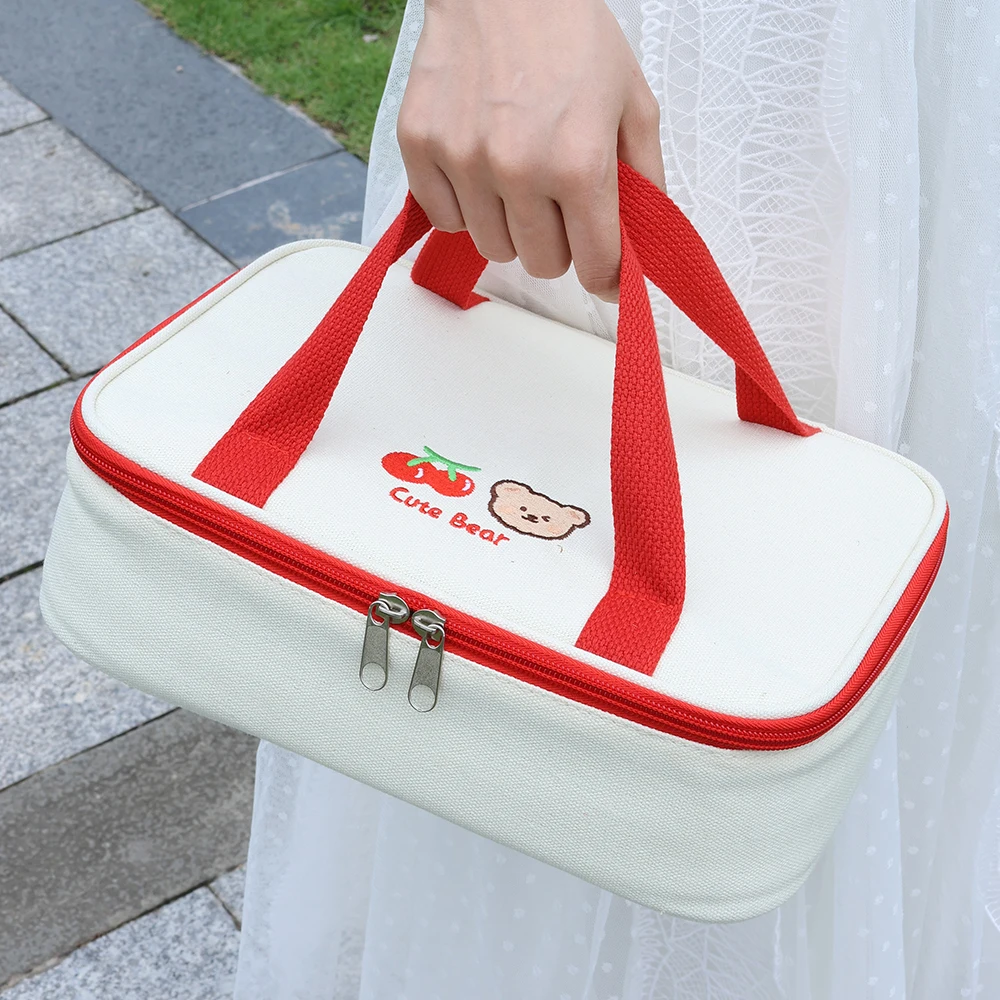 Large Capacity Worker Student Bento Bag Cartoon Lunch Box Bag Aluminum Foil Thickened Insulated Food Box Portable Thermal Bag