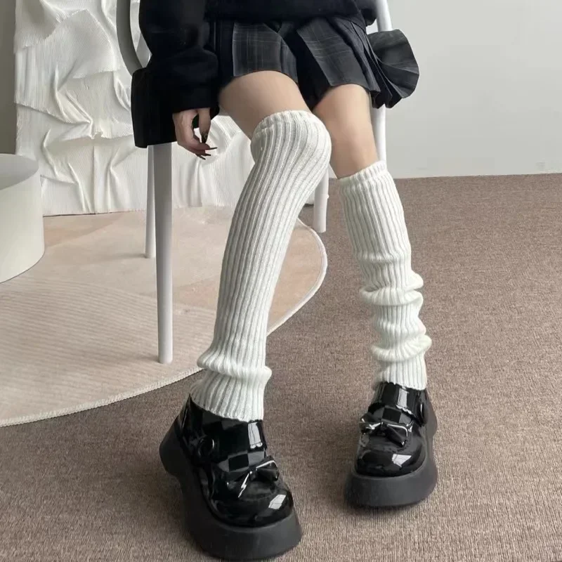 40-70cm Knitted Lolita Leg Warmers Women's Long Socks Autumn Winter Wool Foot Cover Arm Warmer Y2K Crochet Heap Socks Boot Cuffs