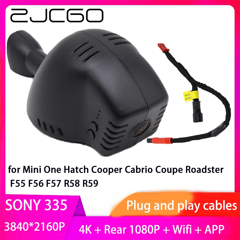 ZJCGO Plug and Play DVR Dash Cam UHD 4K 2160P Video Recorder for Mini One Hatch Cooper Cabrio Coupe Roadster F55 F56 F57 R58 R59