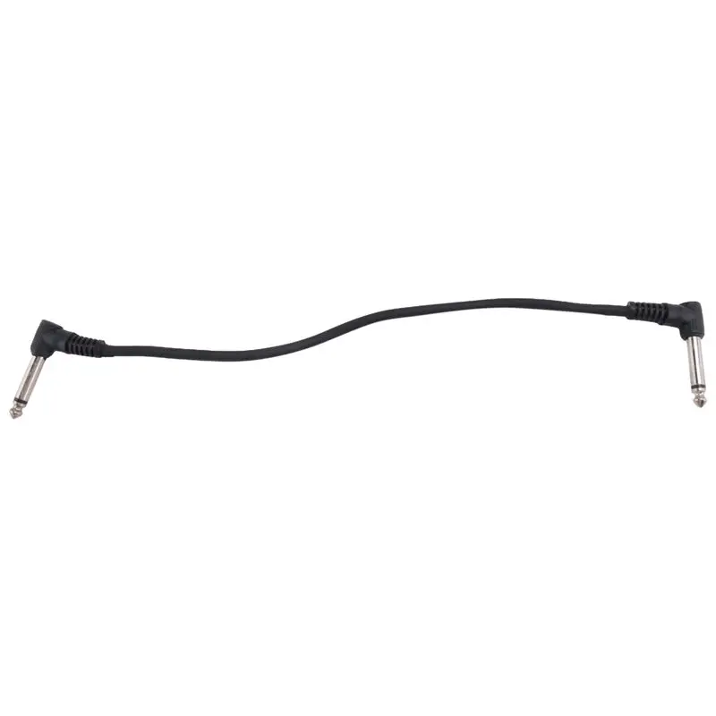 

A89E-60PCS 6 Inch Guitar Patch Cables, Black Guitar Pedal Cable Effect Cable Cord, 1/4 Inch TS Right Angle Guitar Patch Cable