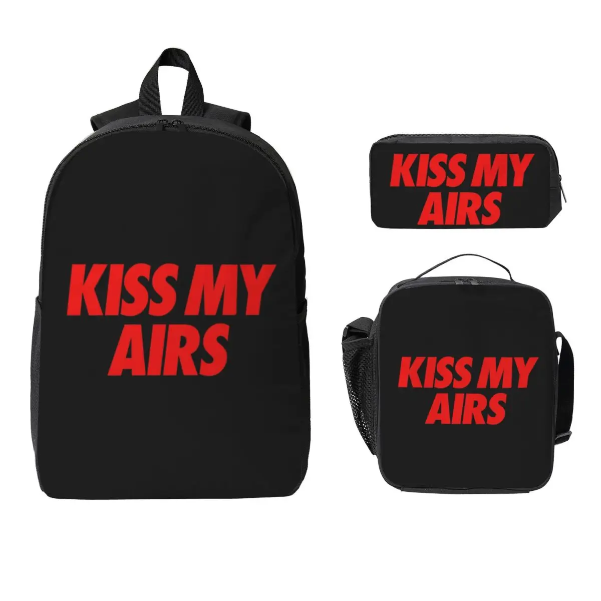 

Kiss My Airs Backpack Boys Girls BookBag School Bag Laptop Shoulder Bags 3ps Insulated Lunch Bag Pencil Case