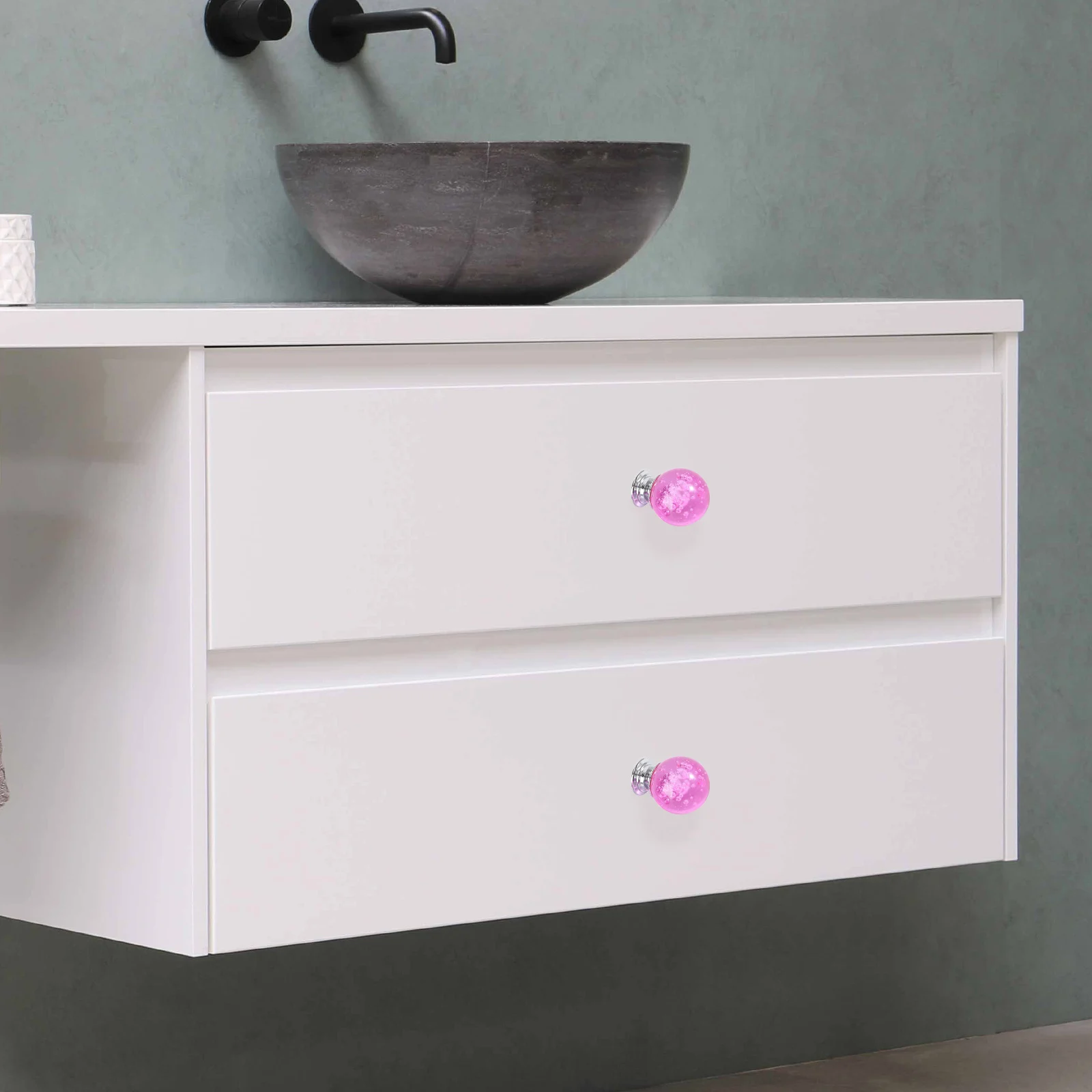 

4Set Aluminum Alloy Bubble Ball Drawer Knobs Silver Pink Single Hole Cabinet Door Handle Durable for Home Office