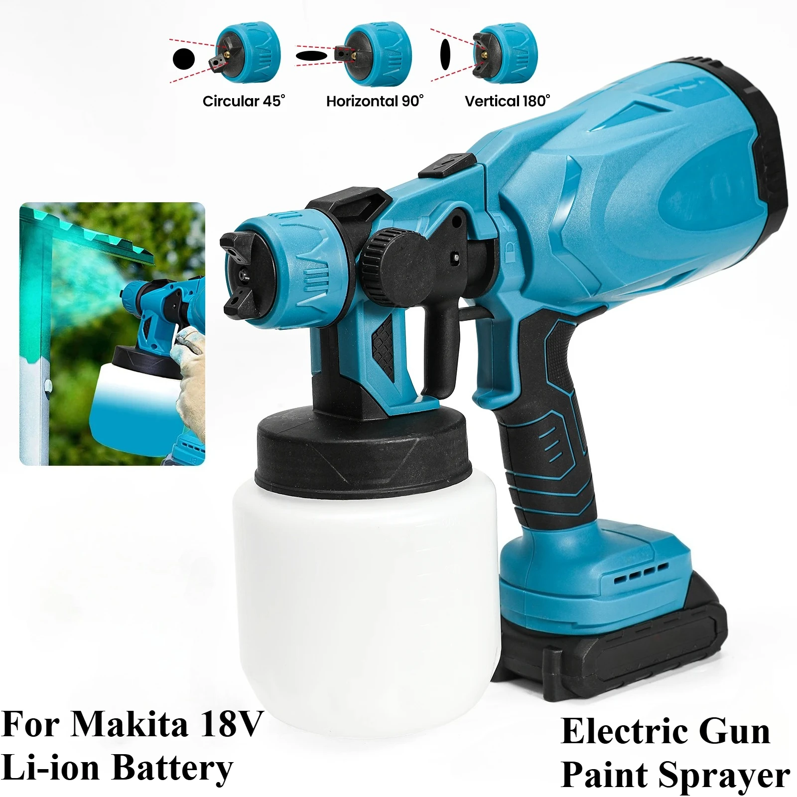 

For Makita18V Battery 800ML Electric Compatible Spray Gun Portable Cordless Paint Sprayer Auto Furniture Steel Coating Airbrush