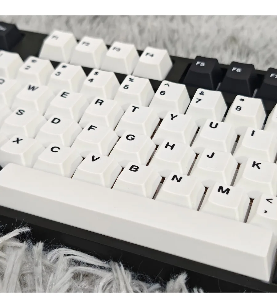 Minimal black and white keycaps PBT sublimation original factory full set of customized mechanical keycaps computer peripherals