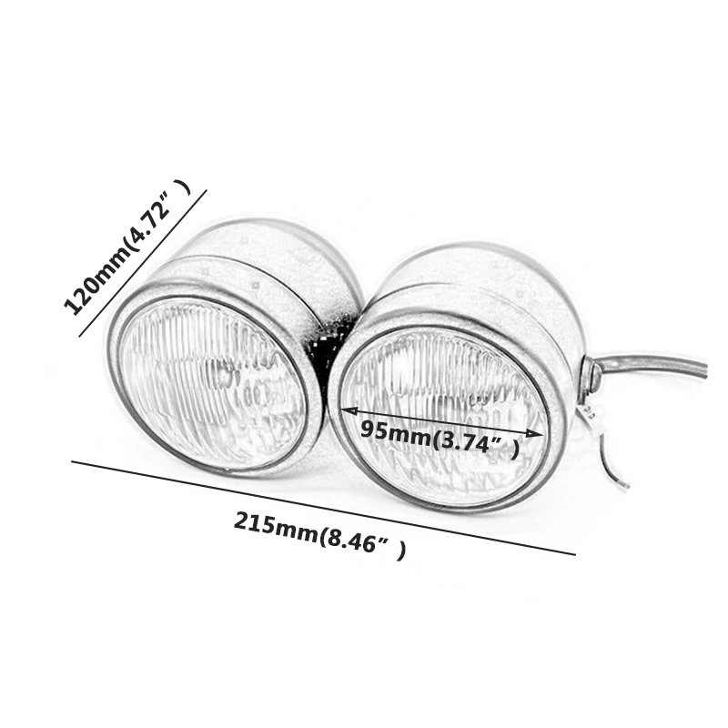 Motorcycle Double Dual Lamp Universal Twin Headlight H4 For Harley Softail Dyna Fat Boy FLSTF Cafe Racer Chopper Custom Bobber
