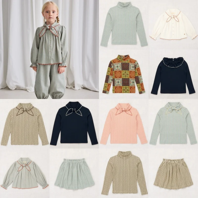 

Детская 25-летняя осенне-зимняя футболка MP с цветочным кружевом и длинными рукавами для девочек