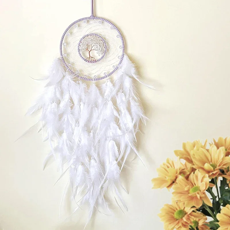 Wall Hanging Dream catchers Gem Crystal Tree Of Life Dream Catcher Home Decoration Room Wind Chimes Ornaments Dream Catchers