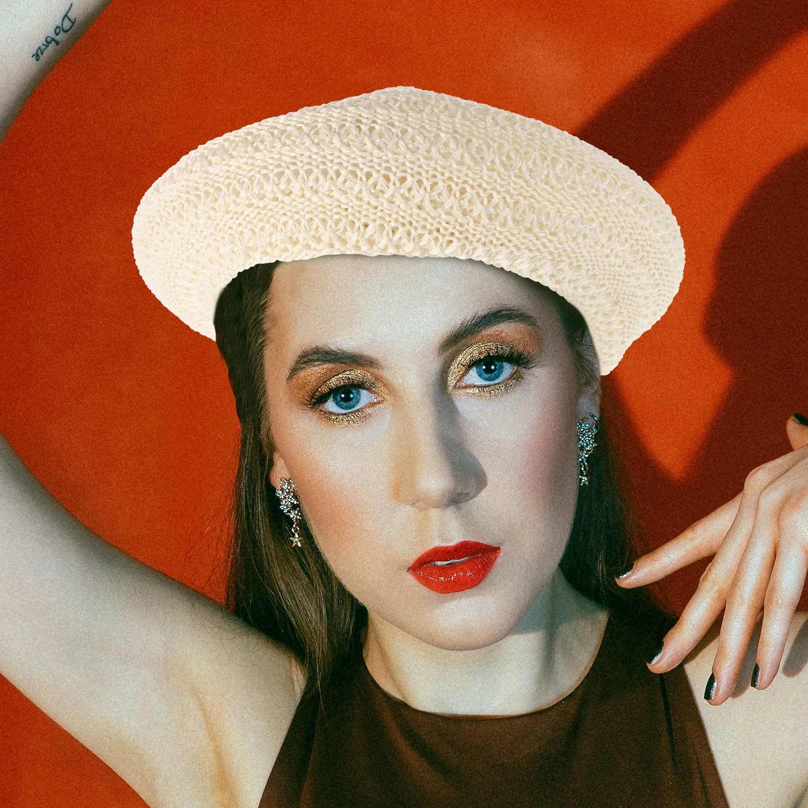 

Retro Straw Adjustable Women Vacation Cap Woven Travel Summer Beret Travel Spring Beret Hat Hat Linen