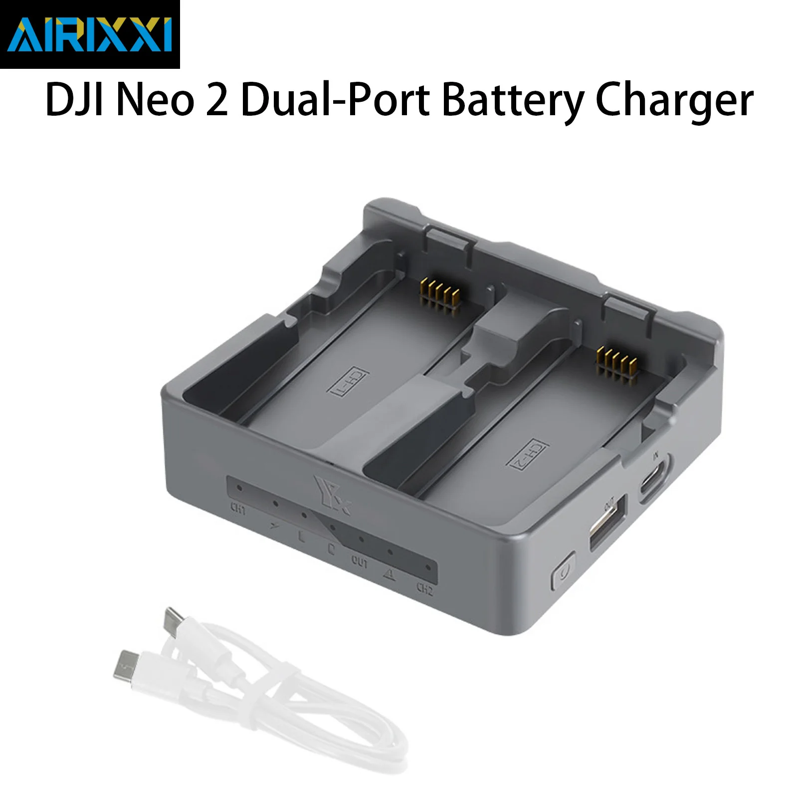Dual Battery Charging Hub For Dji Neo 2 Drone Dual-Port Fast Drone Battery Charger Butler Power Bank Charging 2 Batteries