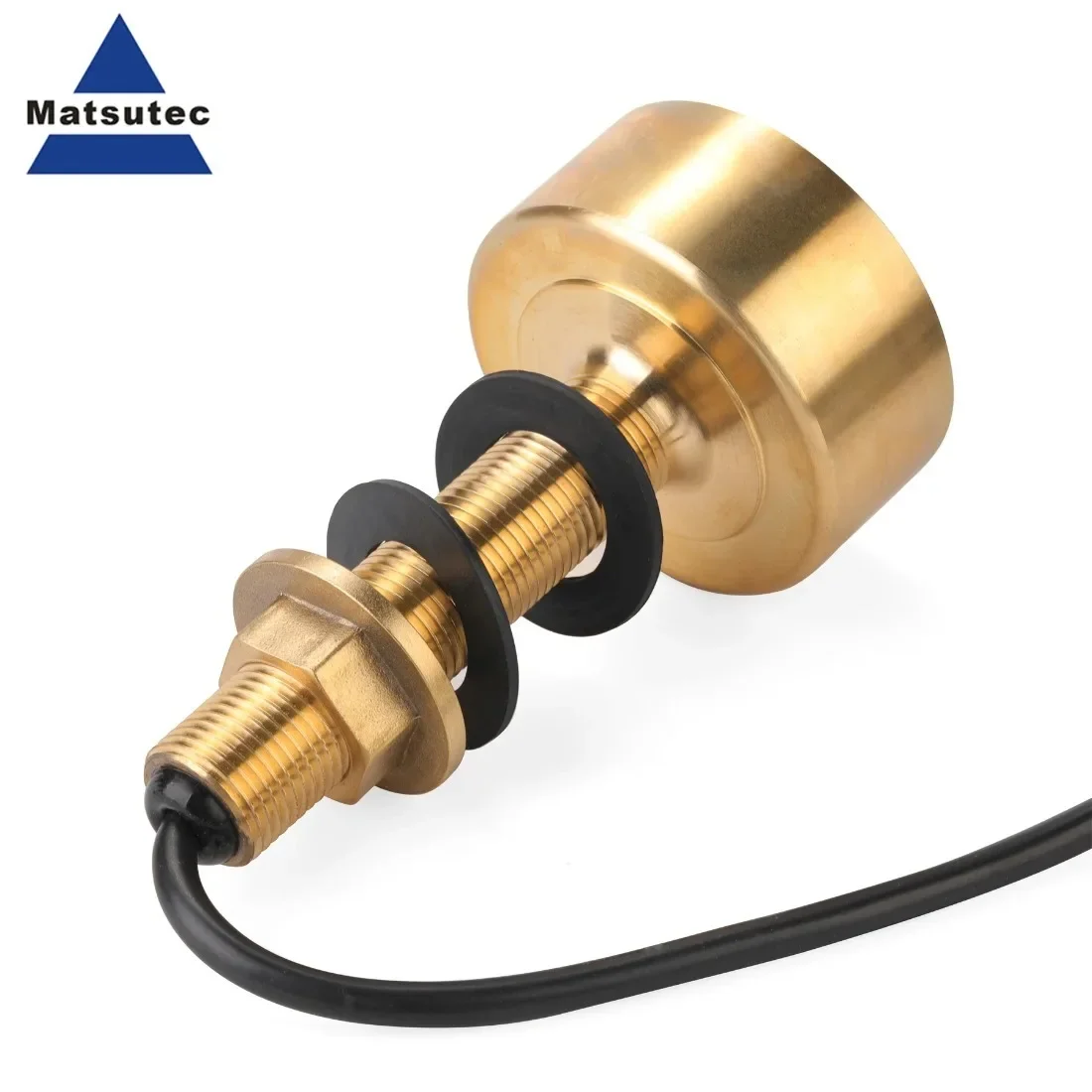 Matsutec TD-25B with Cable 10M Sonar Small Waterproof Transducer 600W 50&200KHz Thru Hull Bronze Depth Transducer
