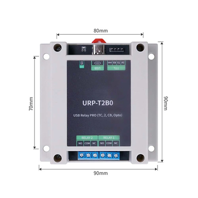 Industrielles USB-Relais PRO 2-Wege-Relais, Isolationsschiene, USB/TTL-Steuerplatine, Automatisierungsanwendung